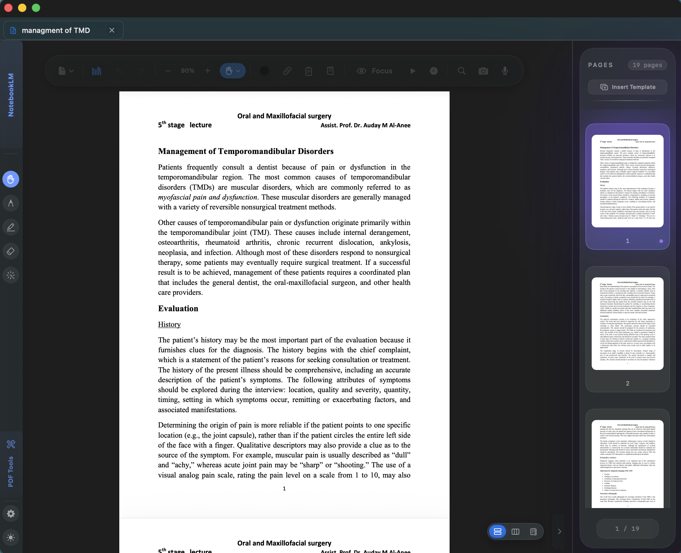 Synapse app — dark mode